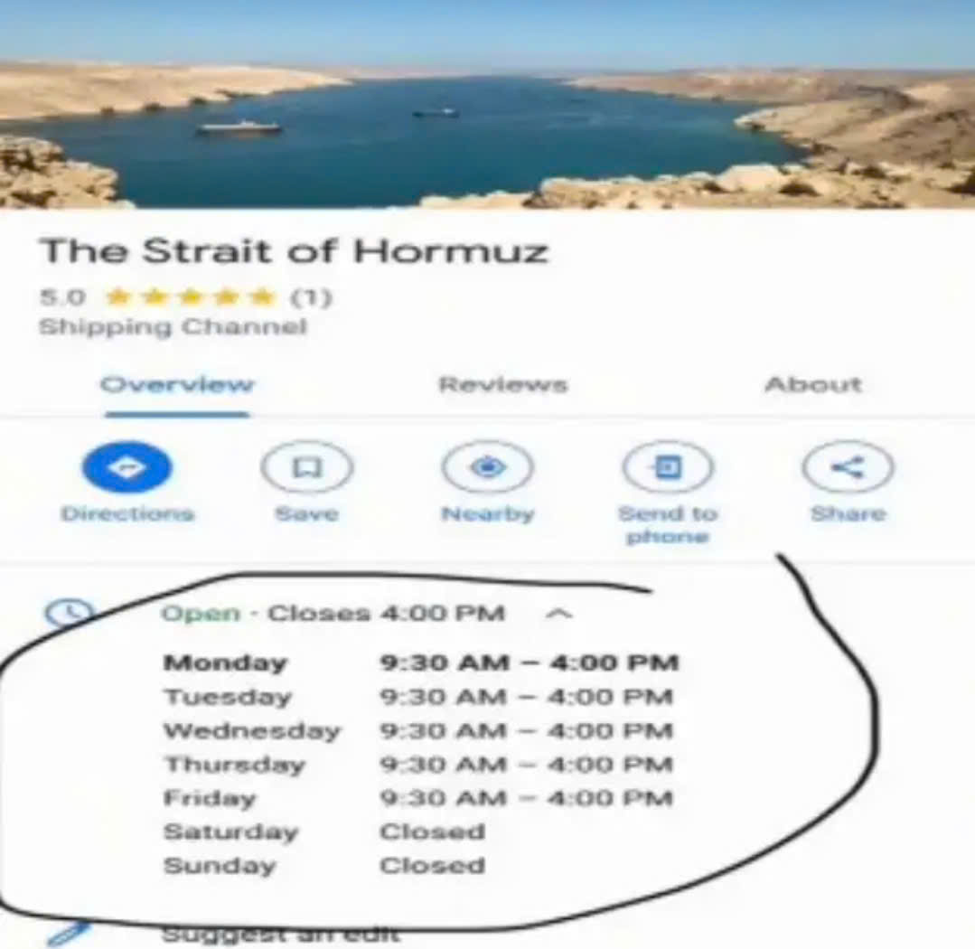 Strait of Hormuz is CLEARLY OPEN!!11!!!1!1
